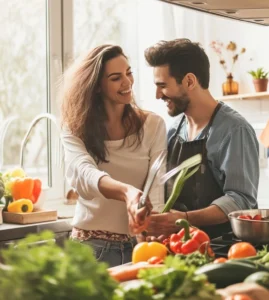 Couple Cooking Together