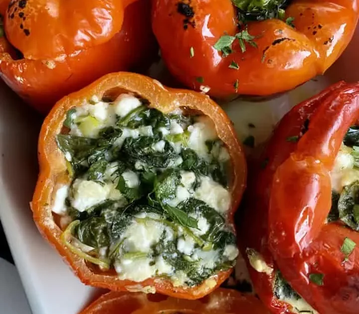 Spinach and Feta Stuffed Peppers